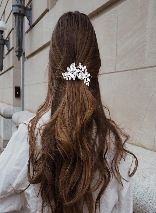 CYUXING 4Pcs Silver Rhinestone Hair Accessories, Wedding Hair Accessories for Women Shiny Clips for Bride, Wedding Crystal Hairpin Decorations Supplies for Graduation Ceremonies - Image 4